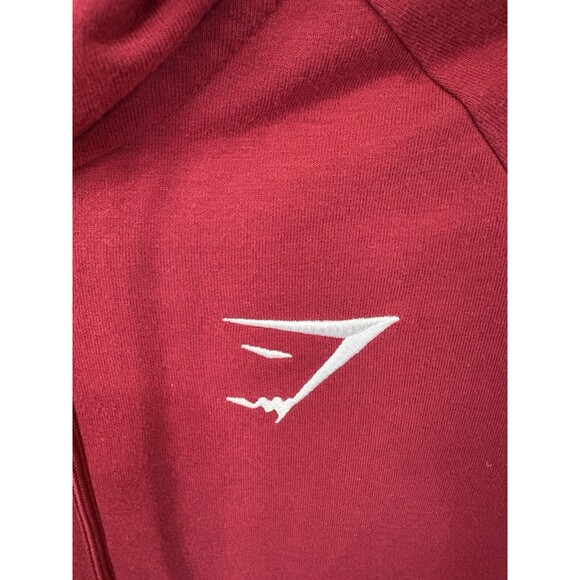 GYMSHARK Mens‎ Burgundy Red Hooded Track Jacket Size Small Full Zip - Picture 3 of 5